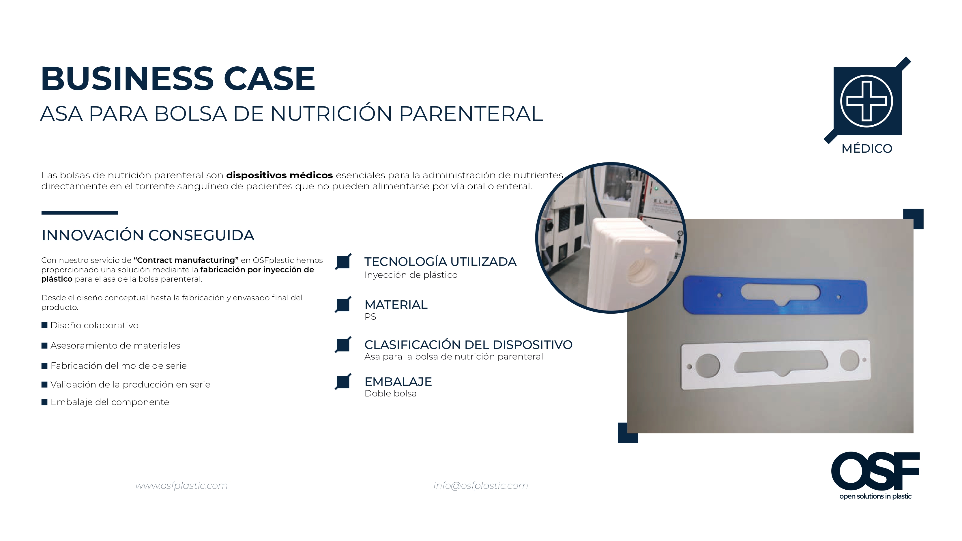 ES BC Asa para bolsa de nutrición parenteral